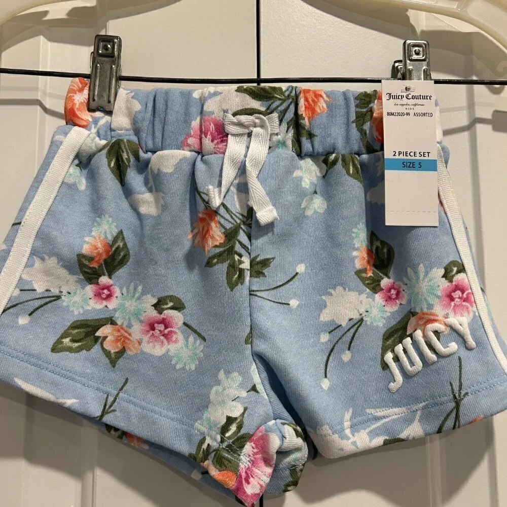 Juicy Couture Girls 2 Piece Shorts Set Size 5